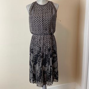 Diane Von Furstenberg Black and Gray Midi Dress